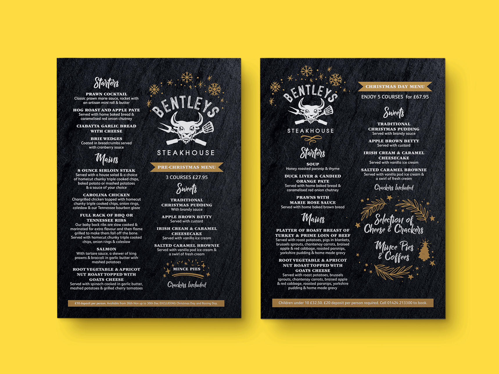 Bentleys Christmas Menu